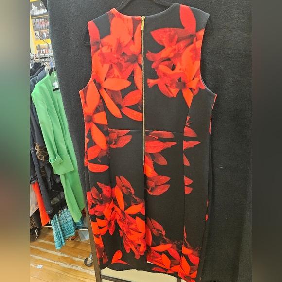 Calvin Klein red and black floral dress - Picture 2 of 6